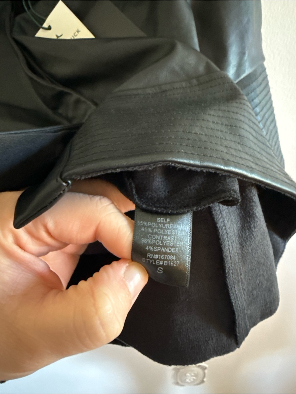 Tuckernuck • NWT Sofia Shirt Faux Leather Trapunto Stitch Button Up Black Small - Picture 10 of 10